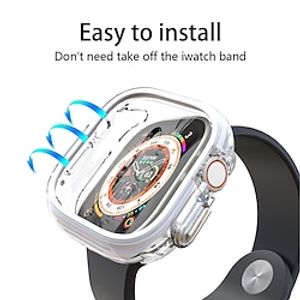 Watch Case Compatible with Apple Watch Series 6 5 4 SE 44mm / Series 8 7 41mm 45mm / Ultra 49mm Scratch Resistant Rugged All Around Protective PC Watch Cover miniinthebox
