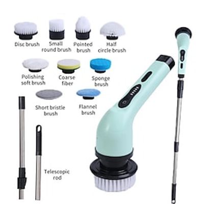 9-in-1 Electric Cleaning Brush Electric Spin Cleaning ScrubberAdjustable Electric Cleaning Tools Kitchen Bathroom Cleaning Multifunctional Window Kitchen Automotive Household Rotating Cleaning Machine miniinthebox 9-in-1 Electric Cleaning Brush Electric Spin Cleaning ScrubberAdjustable Electric Cleaning Tools Kitchen Bathroom Cleaning Multifunctional Window Kitchen Automotive Household Rotating Cleaning Machine miniinthebox