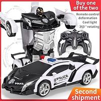 Remote Control Car - Transform , One Button Deformation to Robot with Flashing Light, 2.4Ghz 1:18 Scale Transforming Police Boys Kids Toys Gift with 360 Rotating Drifting Lightinthebox - thumbnail
