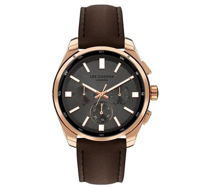Lee Cooper Mens Multi Function Black Dial Watch - LC07514.452 Lee Cooper Mens Multi Function Black Dial Watch - LC07514.452