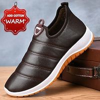 Men's Boots Winter Boots Walking Casual Daily PU Comfortable Booties / Ankle Boots Loafer Coffee color Black Spring Fall miniinthebox - thumbnail