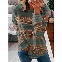 Women's Sweatshirt Pullover Basic Green Blue Purple Graphic Casual Round Neck Long Sleeve S M L XL 2XL 3XL Lightinthebox - thumbnail