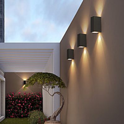 1 Head 2 Heads Outdoor Led Waterproof Top and Bottom Lighting Wall Lamp Modern Minimalist Style Indoor Living Room Aisle Balcony Wall Lamp miniinthebox
