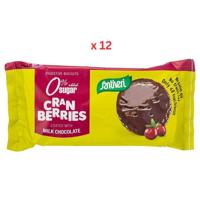 Santiveri Cranberry Milk Chocolate Digestive Biscuits, 85GX12