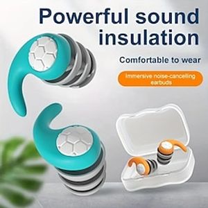 1 Pair Sleeping Ear Plugs Silicone Soft Comfortable Earplugs Sound Insulation Noise Reduction Earbuds Noise Filter Sleeping Swimming Waterproof Three Layers Mute Lightinthebox