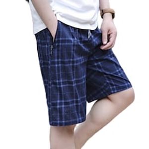 Men's Classic Style Chic  Modern Chinos Shorts Zipper Pocket Multiple Pockets Elastic Drawstring Design Knee Length Pants Daily Beach Micro-elastic Plain Plaid Checkered Comfort Breathable Mid Waist miniinthebox