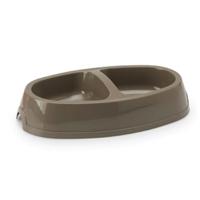 Savic Picnic Twin Feeding Dog Bowl Brown - thumbnail