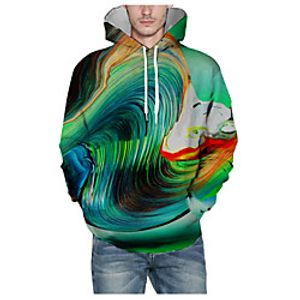 Men's Pullover Hoodie Sweatshirt Graphic 3D Hooded Daily 3D Print Basic Hoodies Sweatshirts  Long Sleeve Green miniinthebox