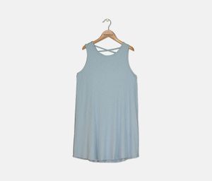 Girls Lace-Up A-Line Dress  Light Blue