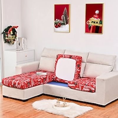 1 Pcs Christmas Sofa Seat Cushion Cover Couch Cover Spandex Stretch Cushion Slipcover for Sofa Cushion Furniture Protector,Seat Cover with Elastic Bottom Washable for Christmas Decoration miniinthebox