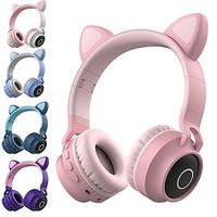 Cute Headphones Girl Women Headset Bluetooth 5.0 Headphones LED Light Cat Ears Headset Wireless Earphone HIFI Stereo Bass Headphone for Phones with Microphone miniinthebox - thumbnail