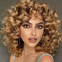 Afro Curly Wigs With Bangs Big Blonde Wigs For Women Lightinthebox