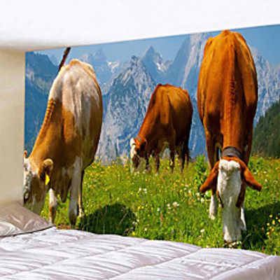 Cow Wall Tapestry Art Decor Blanket Curtain Hanging Home Bedroom Living Room Decoration Polyester miniinthebox