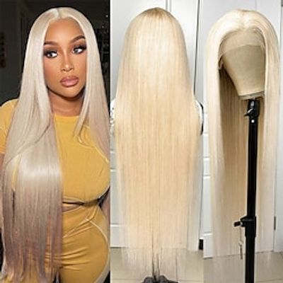 Glueless 613 Honey Blonde Bone Straight 13x4x1 Lace Wigs Ready To Wear 150 Density HD Lace Frontal Human Hair Wigs For Women Lightinthebox