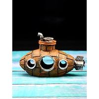Fish Tank Aquarium Decoration Fish Bowl Ship Brown Cartoon Decoration Reusable Resin 1 Piece 1369 cm Lightinthebox - thumbnail