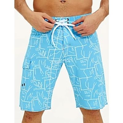 Men's Athletic Shorts Swimwear Swim Shorts Sports Going out Weekend Breathable Quick Dry Running Casual Drawstring Elastic Waist Line Knee Length Gymnatics Activewear Blue Micro-elastic Lightinthebox