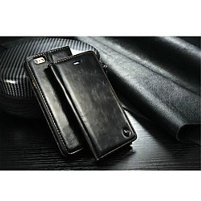Phone Case For Apple Full Body Case iPhone X iPhone 8 Plus iPhone 8 iPhone 7 Plus iPhone 7 iPhone 6s Plus iPhone 6s iPhone 6 Plus iPhone 6 Card Holder with Stand Solid Colored Hard Genuine Leather miniinthebox