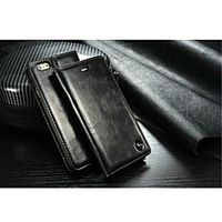 Phone Case For Apple Full Body Case iPhone X iPhone 8 Plus iPhone 8 iPhone 7 Plus iPhone 7 iPhone 6s Plus iPhone 6s iPhone 6 Plus iPhone 6 Card Holder with Stand Solid Colored Hard Genuine Leather miniinthebox - thumbnail