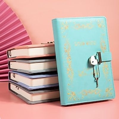 A5 Thicken Creative Embossed Diary with Flower Design Student Gifts Diary Notebook with Lock Office amp; School Supplies(6 Colors) miniinthebox