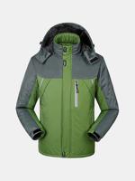 Mens Winter Detachable Hooded Jacket Windproof Water-repellent Warm Fleece Lined Coat - thumbnail