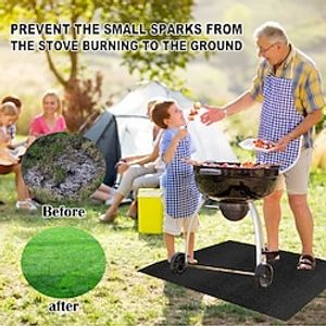 Outdoor Camping Barbecue Stove Floor Mat Flame Retardant High Temperature Resistant Fire Pit Fire Basin Fire Mat miniinthebox