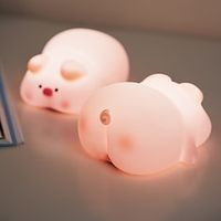 Cute Pig Lamp Night Lights Duck Nightlights Usb Rechargeable Night Lamp For Children Bedroom Gift For Kids New Lightinthebox - thumbnail