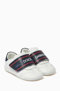 Street Patchwork Sneakers with Logo Print in Lambskin