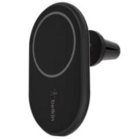 Belkin BoostCharge Wireless Charging Magnetic Car Phone Mount Holder, Compatible with MagSafe Enabled iPhone 14, 13, 12, Pro, Max, Mini, Galaxy S22, Ultra, Plus and More (Cable and Charger Included) Black