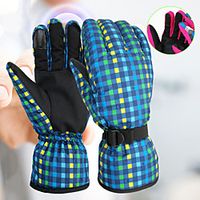 Ski Gloves Snow Gloves for Men Touchscreen Thermal Warm Waterproof PU Leather Full Finger Gloves Snowsports for Cold Weather Winter Skiing Snowboarding Lightinthebox - thumbnail