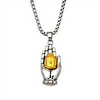 Women's Men's Pendant Necklace Chain Necklace Retro Friends Hand Vertical / Gold bar Precious Buddha Unique Design Ethnic Vintage Trendy Titanium Steel Silver 70 cm Necklace Jewelry 1pc For Party miniinthebox - thumbnail