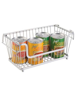 Interdesign York Lyra Open Basket 6.2 x 12.4 x 5.7 inch Silver