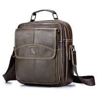 Men's Crossbody Bag Shoulder Bag Cowhide Outdoor Daily Zipper Durable Solid Color Black Brown Lightinthebox