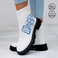 Women's Winter Graffiti Letter Graphic Print Comfortable and Lightweight Flyknit Sock Boots Short Boots Lightinthebox - thumbnail