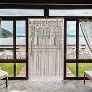 Boho Macrame Curtains Sliding Door Curtain Woven Bohemian Tapestry Decor,Valance Outdoor Curtain Privacy, Patio Wedding Decoration, Room Divider for Pergola miniinthebox