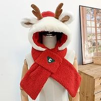 Santa Claus Reindeer Hat Christmas Hat Santa Hat Women's Christmas Christmas New Year Christmas Eve Plush Fabric Scarf Hat Lightinthebox - thumbnail