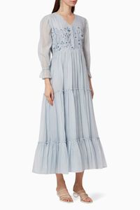 Anise Embroidered Tiered Maxi Dress