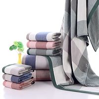 Cotton England Large Grid Retro Towel Set Cotton Bath Towels for Bathroom Cotton Premium Quality Soft and Absorbent Small Towels for Bathroom Contains 2 Bath Towels Lightinthebox