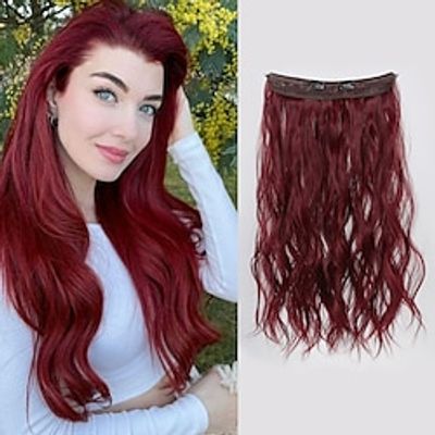 Wavy Bouncy Curl Synthetic Hair 22 inch Hair Extension Clip In / On Fishing Line Hair 1 Pack Smooth All miniinthebox