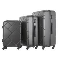 PARA JOHN 3-Piece Hard Side ABS Spinner Luggage Trolley Set 20/24/28 Inch DARK GREY