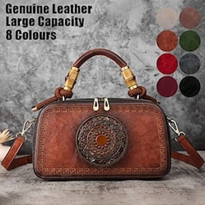 Women's Handbag Crossbody Bag Shoulder Bag Dome Bag Genuine leather carved Party Christmas Daily Zipper Embossed Large Capacity Waterproof Durable Solid Color Apricot Lightinthebox Women's Handbag Crossbody Bag Shoulder Bag Dome Bag Genuine leather carved Party Christmas Daily Zipper Embossed Large Capacity Waterproof Durable Solid Color Apricot Lightinthebox