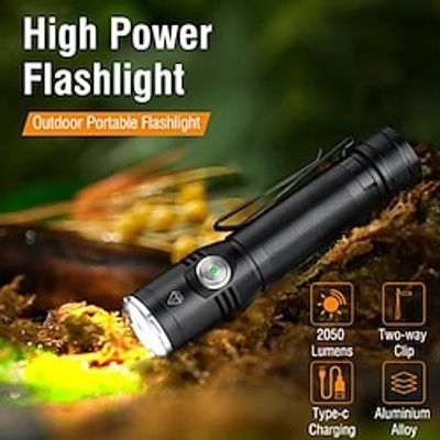 High Power Flashlight Super Light Gathering Rechargeable Super Bright LED Flashlight for Indoor and Outdoor Camping, Hiking Lightinthebox