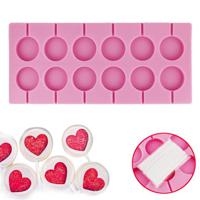 New Fondant Moulds 12 Holes Round Shaped 3D Silicone Bakeware Lollipop Mold - thumbnail