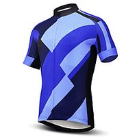 21Grams Men's Short Sleeve Cycling Jersey Summer Spandex Polyester Blue Bike Jersey Top Mountain Bike MTB Road Bike Cycling Quick Dry Moisture Wicking Breathable Sports Clothing Apparel  Athleisure Lightinthebox - thumbnail