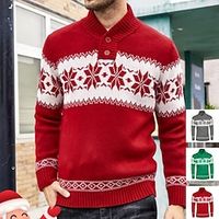 Christmas Reindeer Ugly Christmas Sweater  Sweatshirt Sweatshirt Pullover Geometic Funny Top For Men's Adults' 3D Print 100% Polyester Party Casual Daily Lightinthebox - thumbnail
