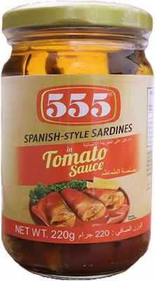 555 Spanish Style Sardines In Tomato Sauce 220 Gm Pack Of 24 (UAE Delivery Only)