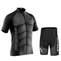 CAWANFLY Short Sleeve Cycling Jersey with Shorts Summer Black Bike Quick Dry Sports Mountain Bike MTB Road Bike Cycling Clothing Apparel Lightinthebox - thumbnail