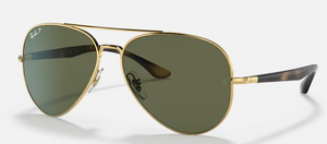 Ray-Ban Arista Gold Medium Polarized Sunglasses - RB3675 001/58 58-14 135 3P (8056597432160)