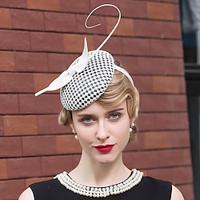 Fascinators Hats Headwear Fiber Saucer Hat Top Hat Wedding Tea Party Elegant Wedding With Feather Bowknot Headpiece Headwear Lightinthebox