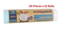 Hotpack Drawstring Kitchen Bags Heavy Duty 18 Gallon 30 Pieces