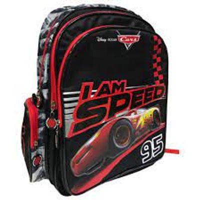 Disney Cars Backpack With 3 Compartments And Side Pocket 16Inches